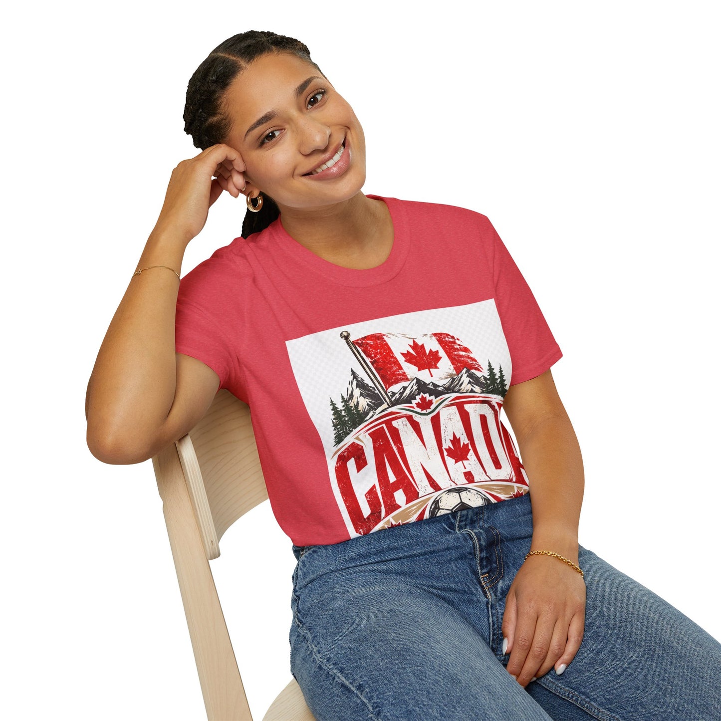 Canada Soccer T‑Shirt — Canadian Flag & Maple Leaf Crest