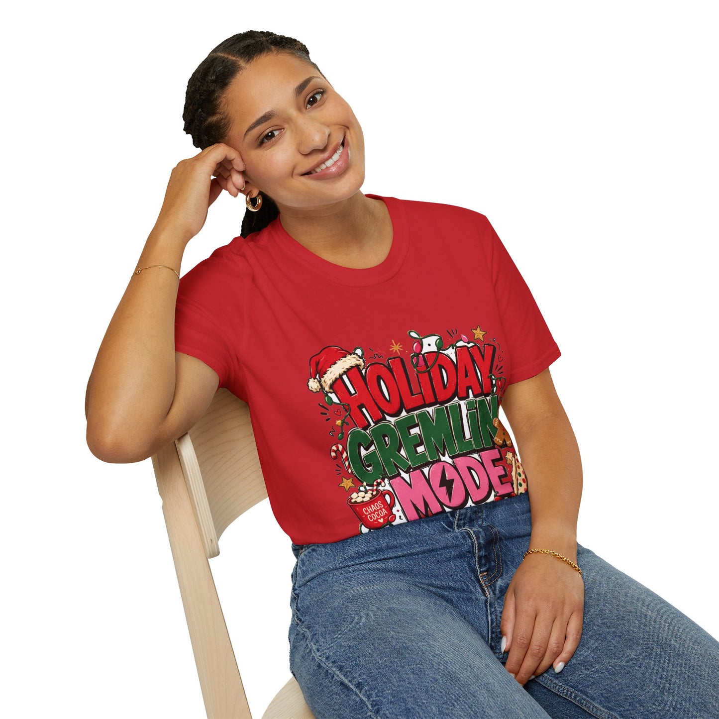 Holiday Gremlin Mode T-Shirt — Christmas Cute Festive Graphic Tee