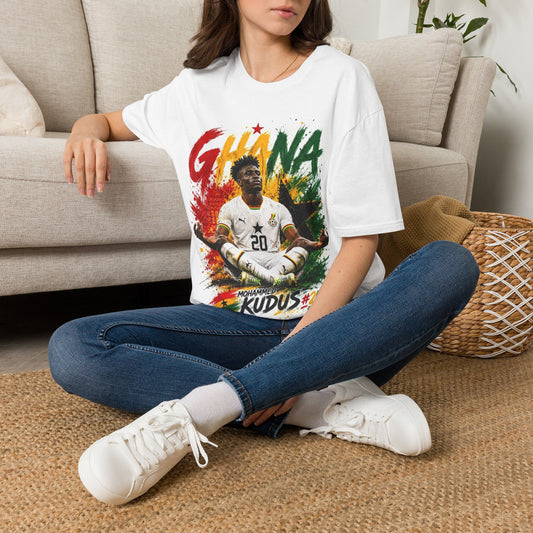 Ghana Football Player Graphic T-Shirt — Ghana Colors & Kudus Print