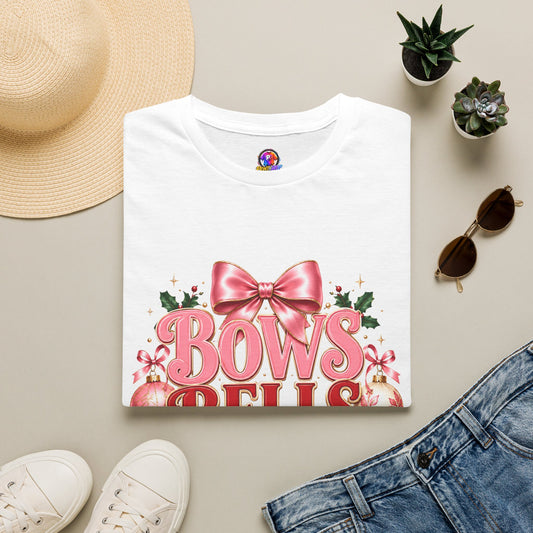 T-Shirt — Bows Bells Bliss Christmas Graphic Tee