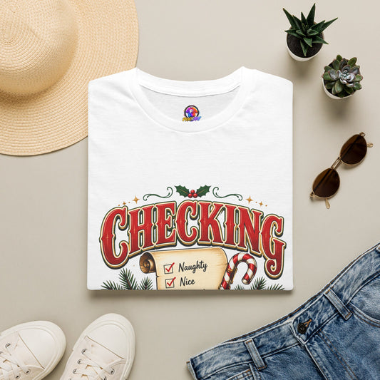 Checking It Twice Christmas T-Shirt — Naughty or Nice Holiday Tee
