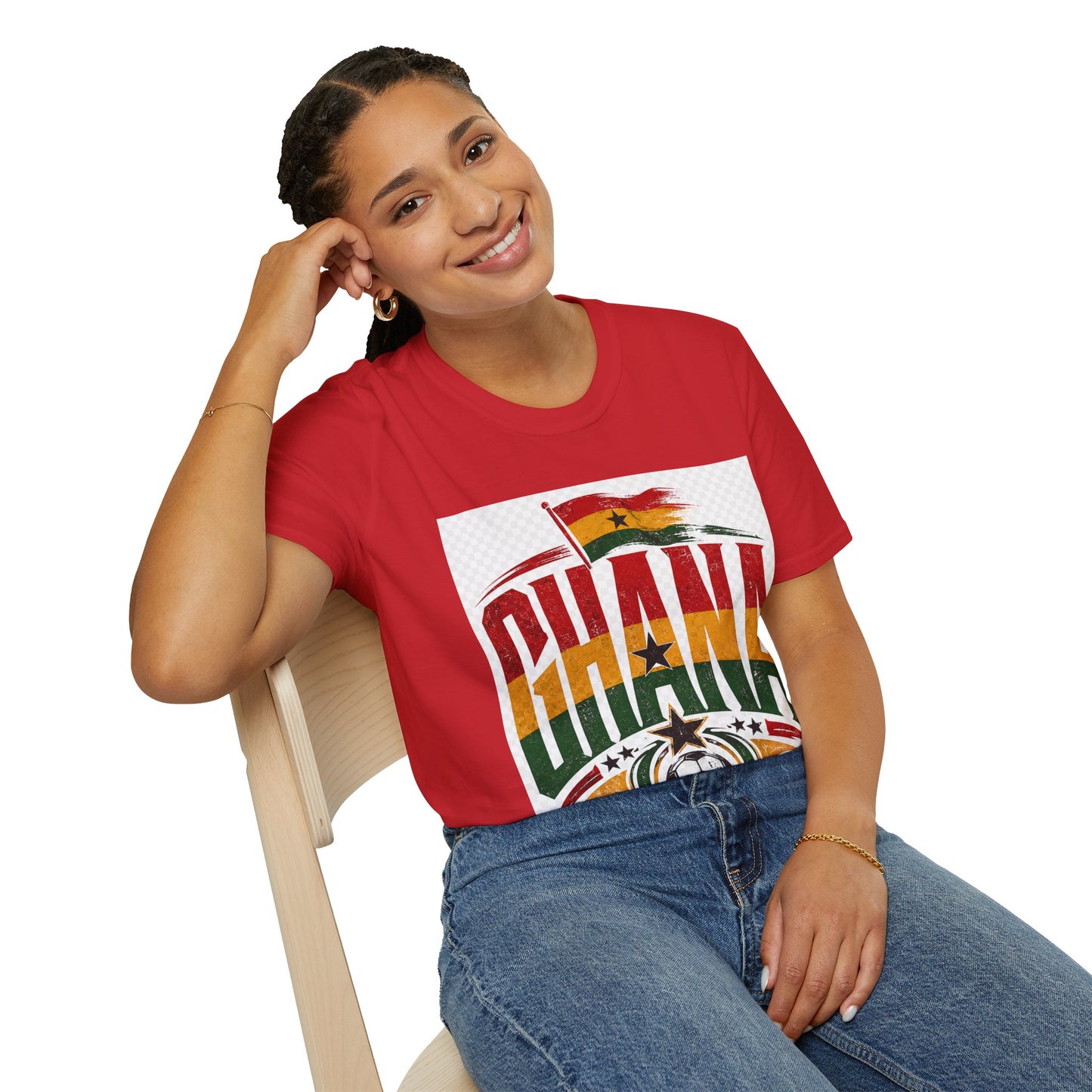 Ghana Flag Soccer T-Shirt — Retro Ghana Pride Football Tee
