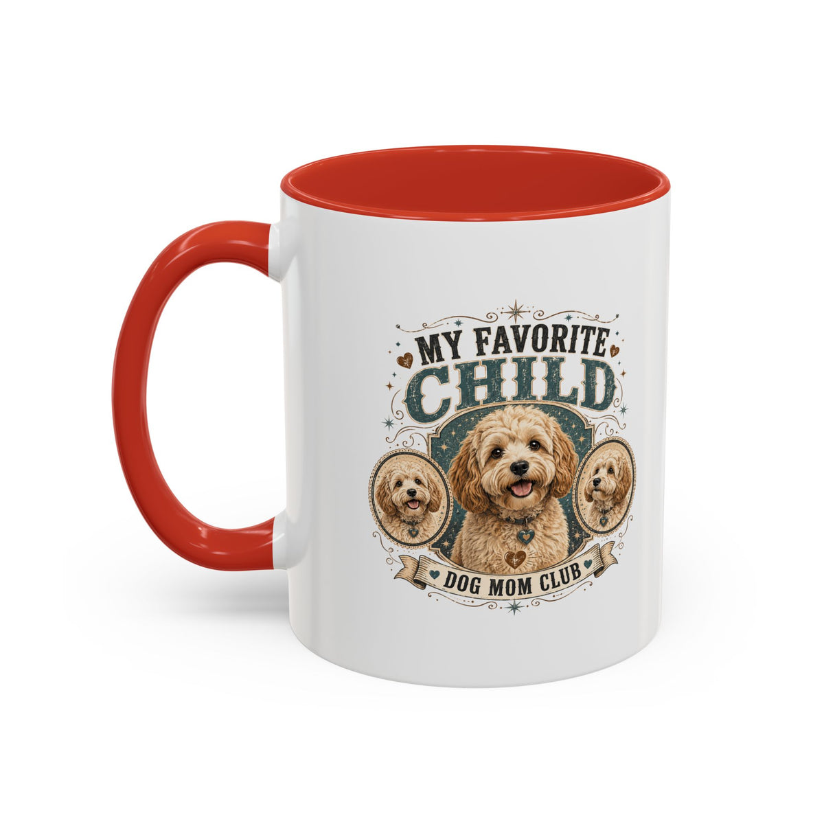 Milo Bailey Dog Dad Mom Dog Mom Coffee Mug — “My Favorite Child” Doodle Dog Portrait Accent Mug