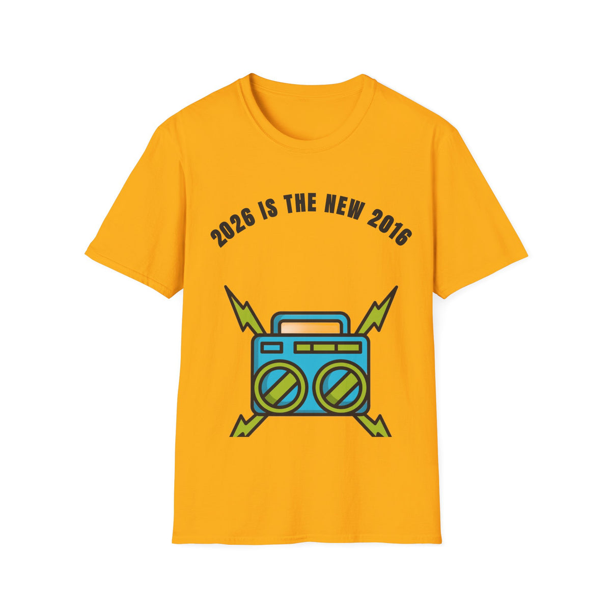 2026 Is The New 2016 T-Shirt — Retro Boombox Graphic Tee - Trending Now - September 2026