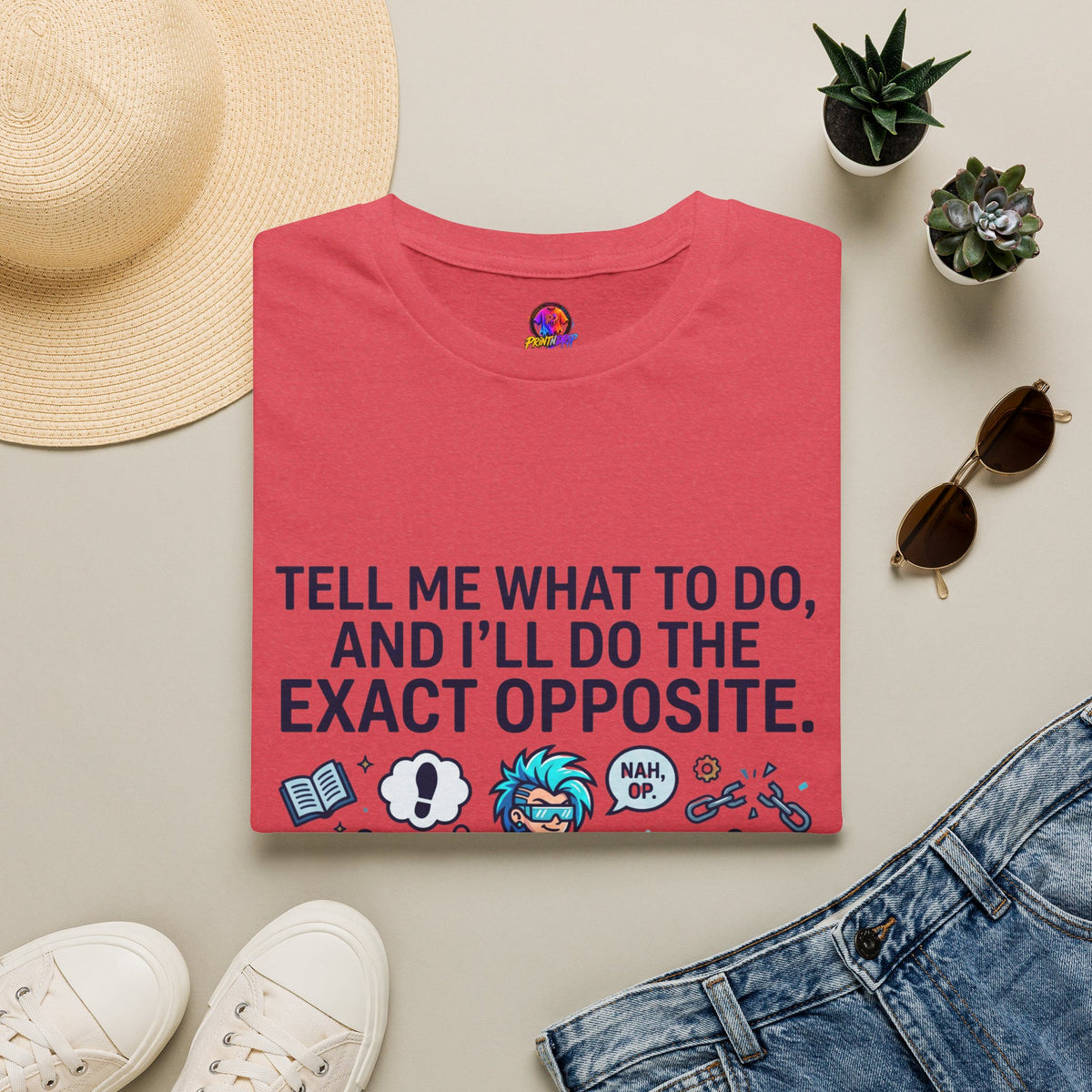 Aquarius T-Shirt — “Tell Me What To Do, And I’ll Do The Exact Opposite” Funny Rebellious Tee (Aquarius)