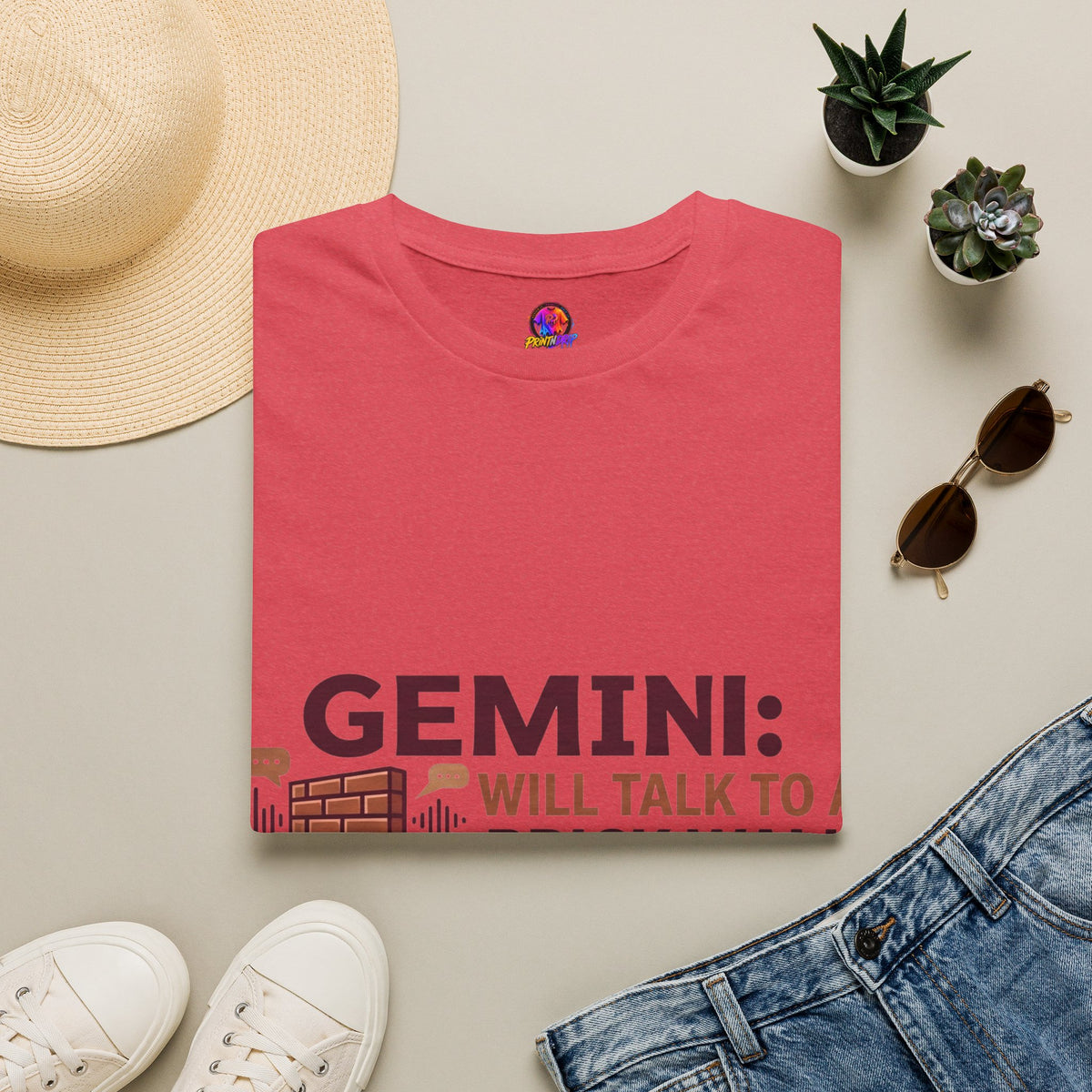 Gemini T-Shirt — "Gemini: Will Talk to a Brick Wall, Will Also Win the Argument" Astrological Tee