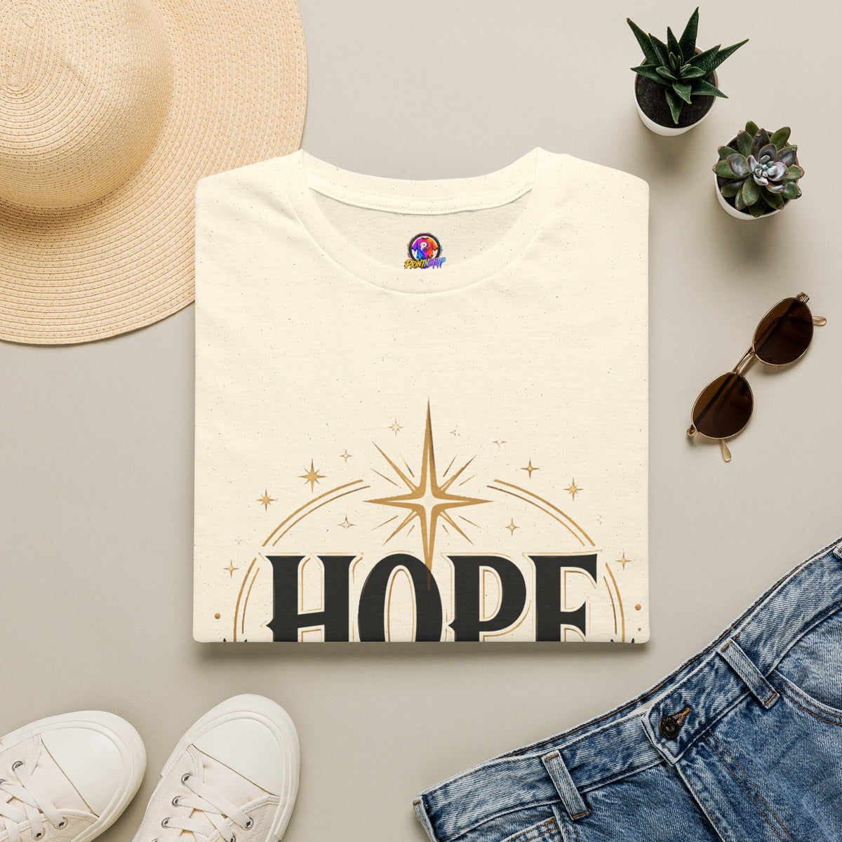 Hope Was Born T‑Shirt — Christmas Nativity Star Holiday Tee