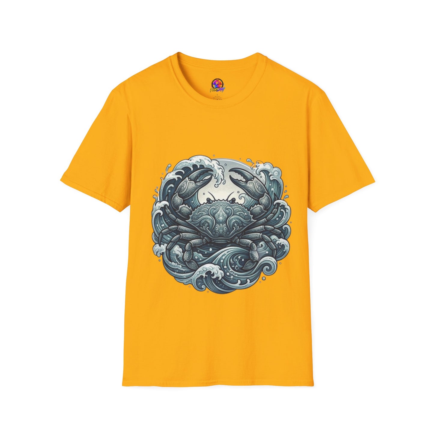 Crab and Waves Graphic T-Shirt — Coastal Oceanic Nautical Tee