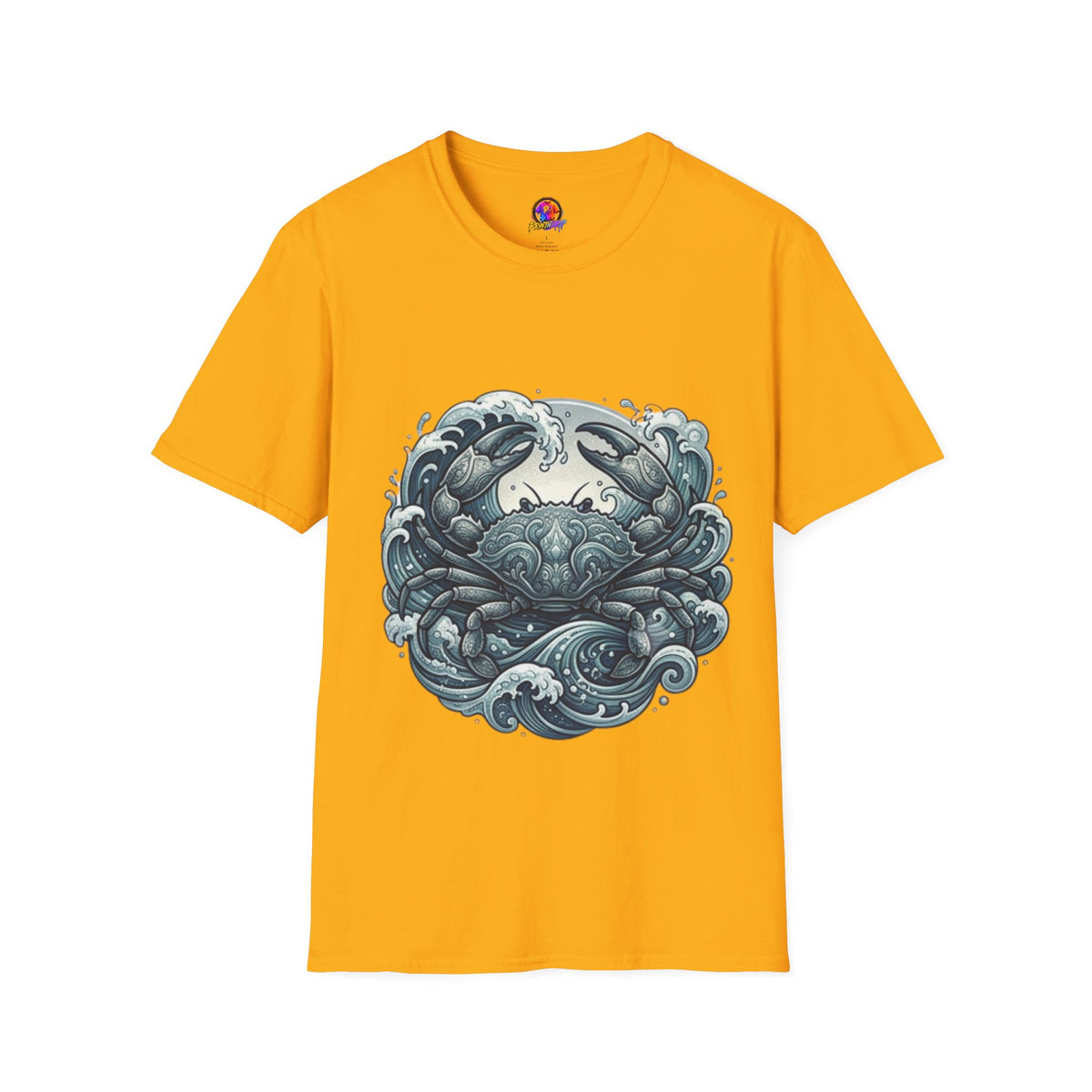 Crab and Waves Graphic T-Shirt — Coastal Oceanic Nautical Tee