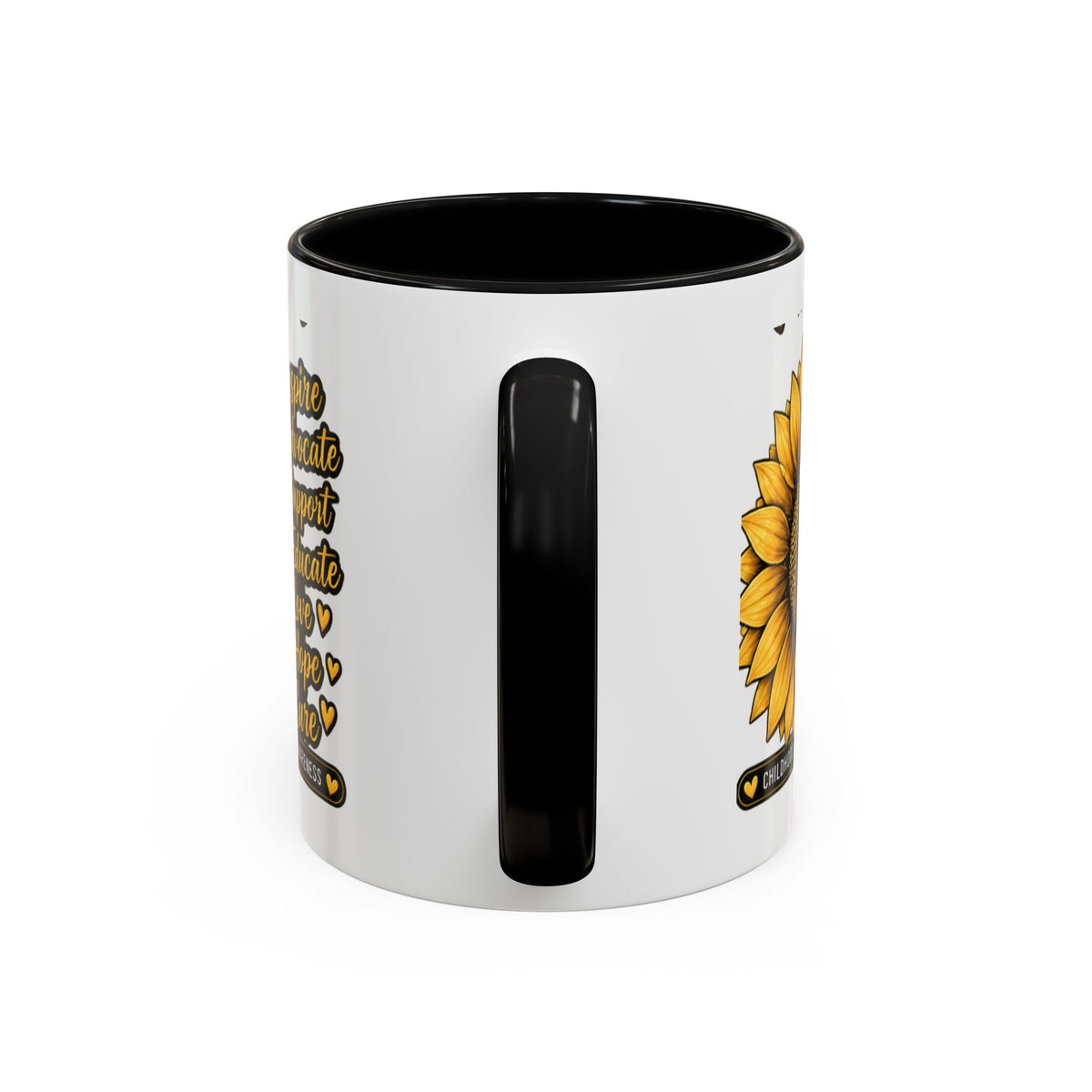 Childhood Cancer Awareness Sunflower Accent Coffee Mug (11/15oz)