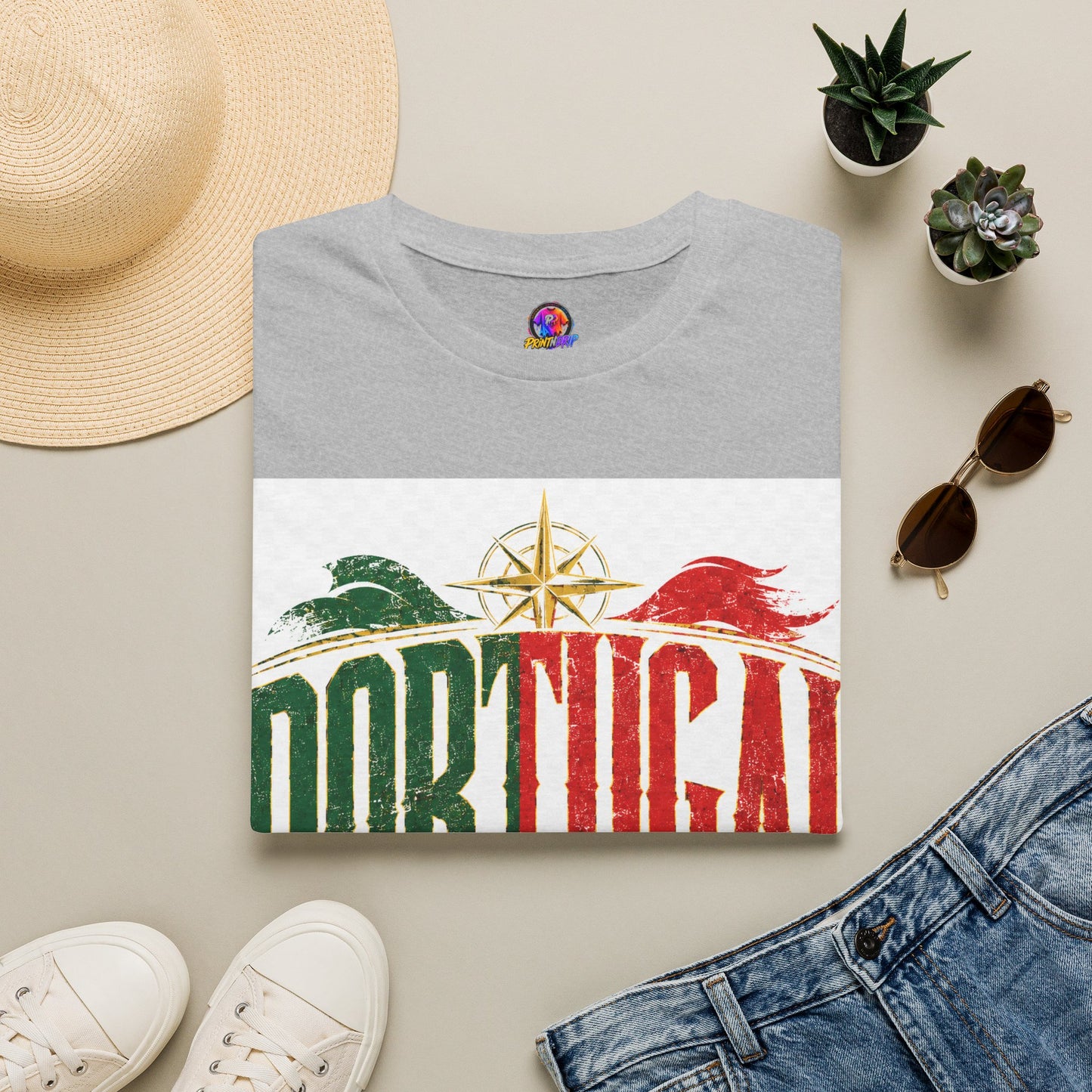 Portugal Vintage Compass T-Shirt — Retro Portuguese Flag Travel Tee