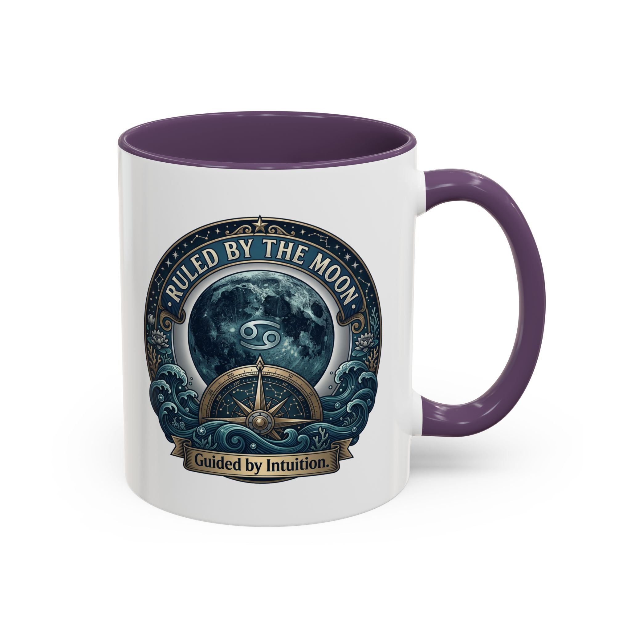 Ruled by the Moon Accent Coffee Mug — Zodiac Cancer Astrology 11/15oz