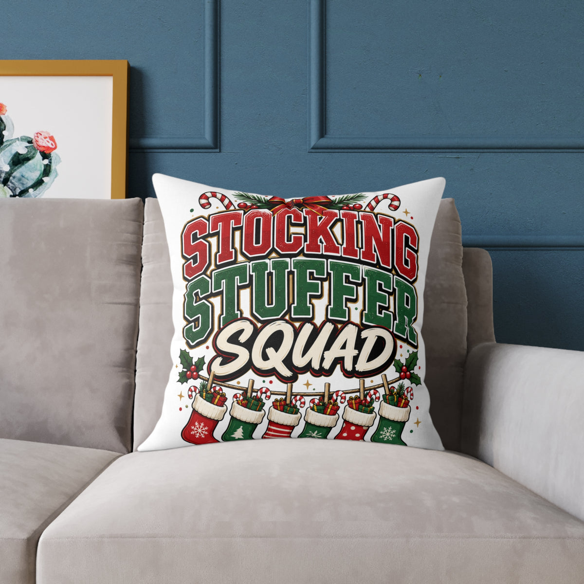 Stocking Stuffer Squad Christmas Pillow