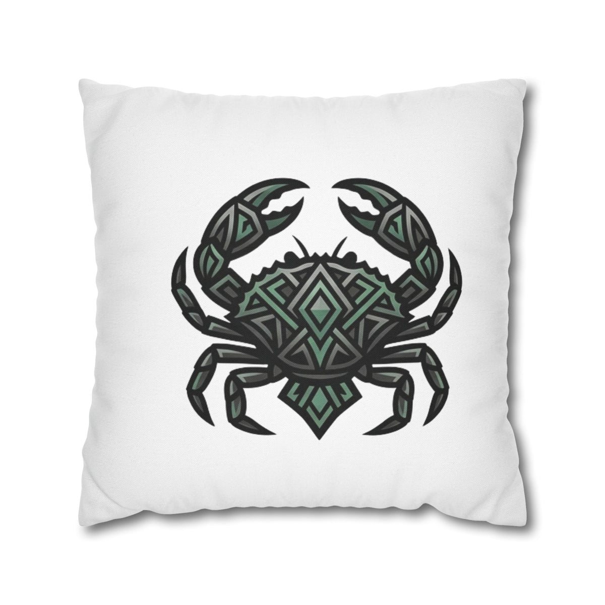 Cancer Zodiac Geometric Crab Throw Pillowcase — Coastal Zodiac Beach Decor