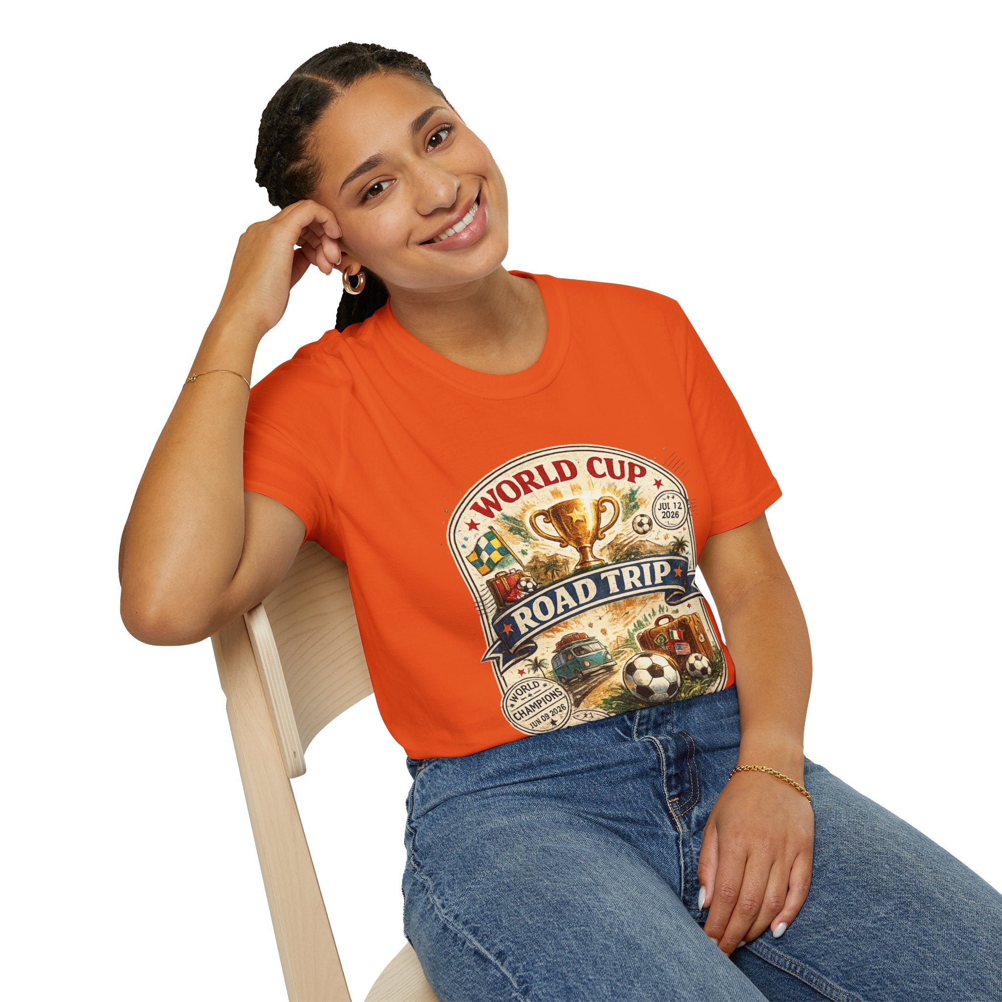 World Cup Road Trip T-Shirt — Vintage Soccer Trophy Design