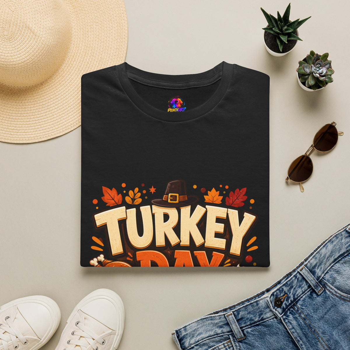 Thanksgiving T-Shirt Turkey Day Vibes T-Shirt