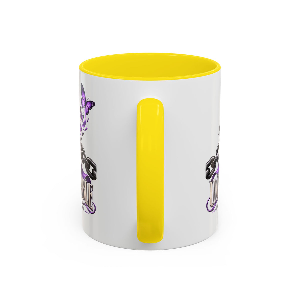 Unbreakable Purple Ribbon Coffee Mug —Domestic Violence Awareness Support Accent Mug