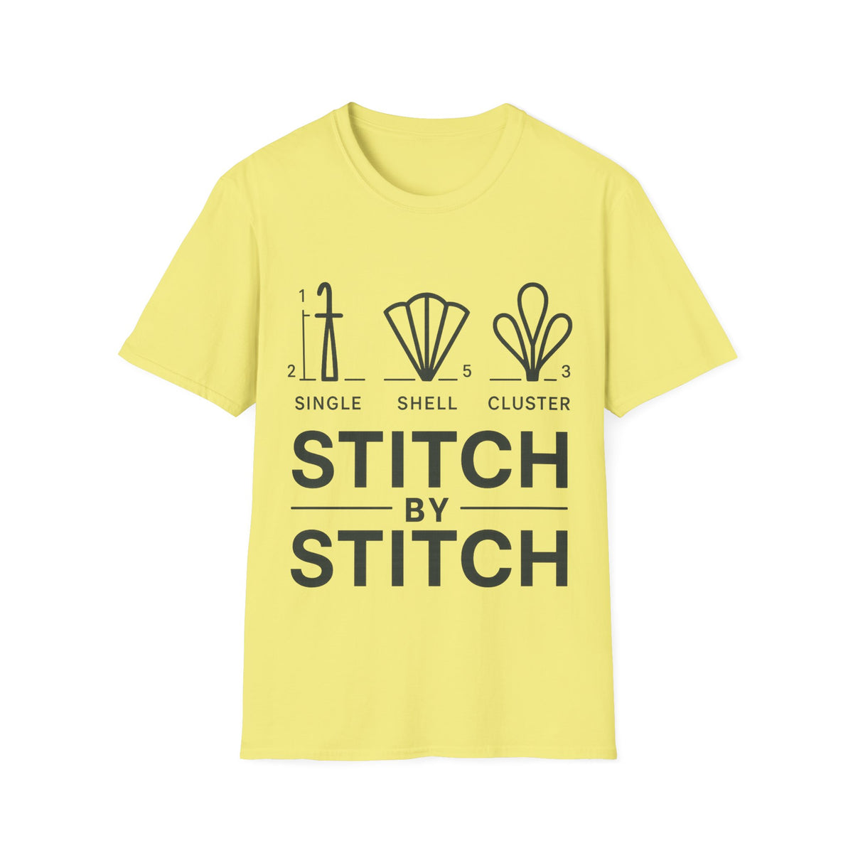 "Stitch By Stitch" Minimalist Crafting Tee | Sewing Knitting Embroidery T-Shirt - Trending Now - September 2026