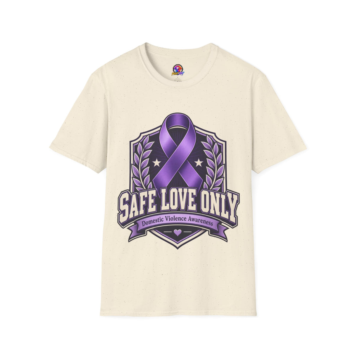 Domestic Violence Awareness T-Shirt — "Safe Love Only" Purple Ribbon Tee