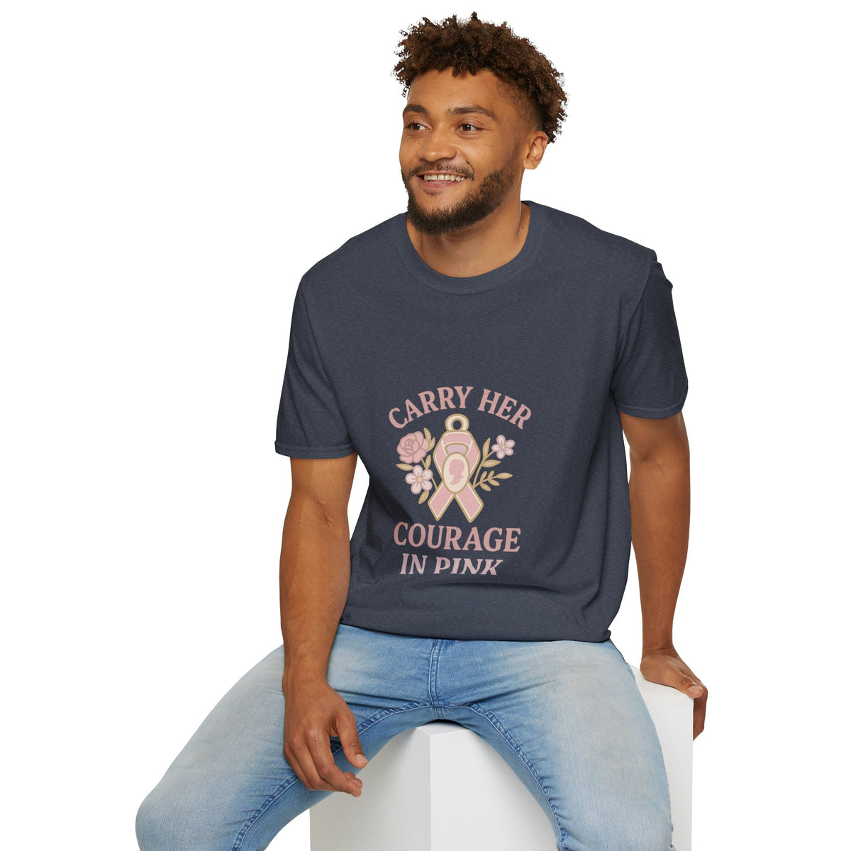 T-Shirt — "Carry Her Courage in Pink" Floral Breast Cancer Awareness Tee - Trending Now - October 2026