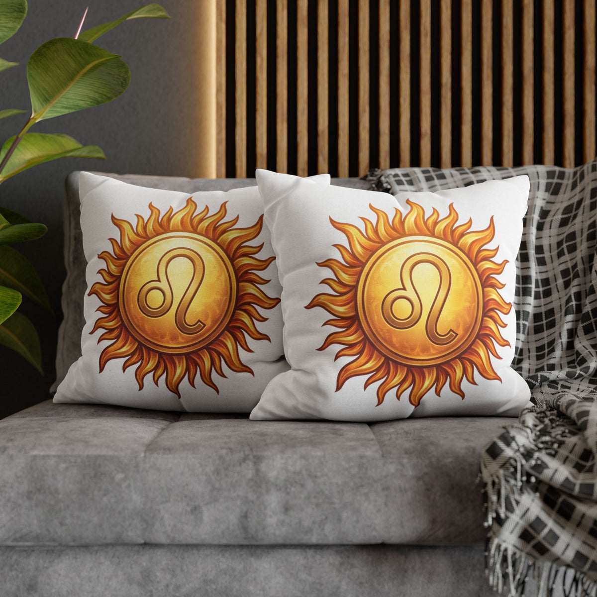 Leo Sun Zodiac Decorative Pillow Spun Square Pillowcase