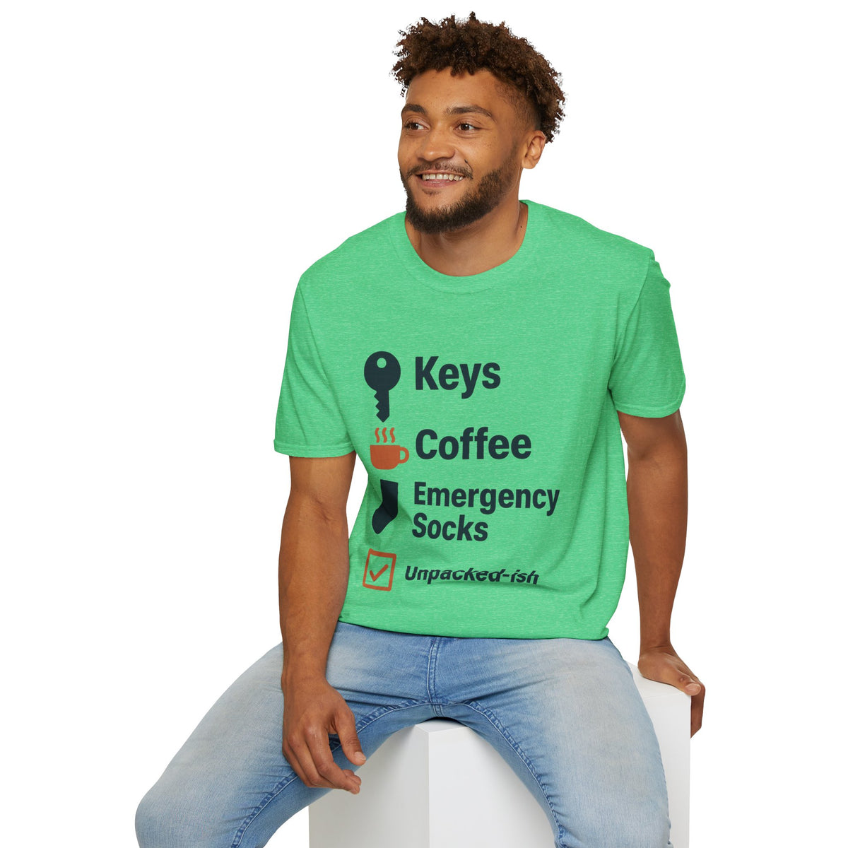 Keys, Coffee, Phone, Wallet Checklist T-Shirt — Minimal Daily Essentials Graphic Tee - Trending Now - August 2026