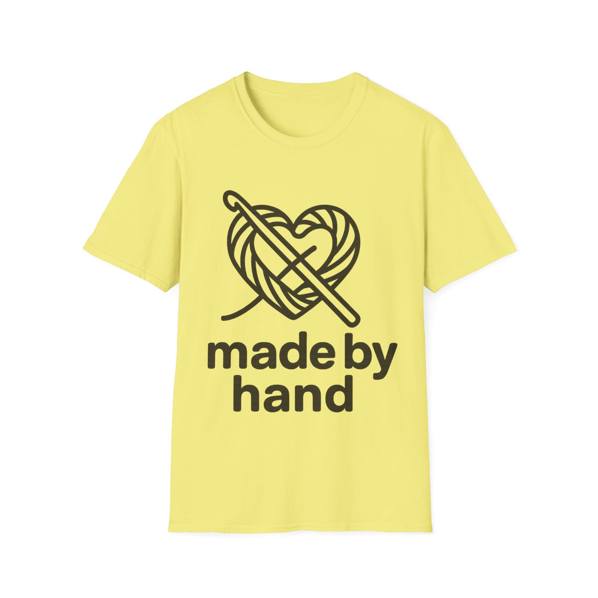 "Made By Hand" Minimalist Maker Tee | Crochet Knitting Crafter T-Shirt - Trending Now - September 2026