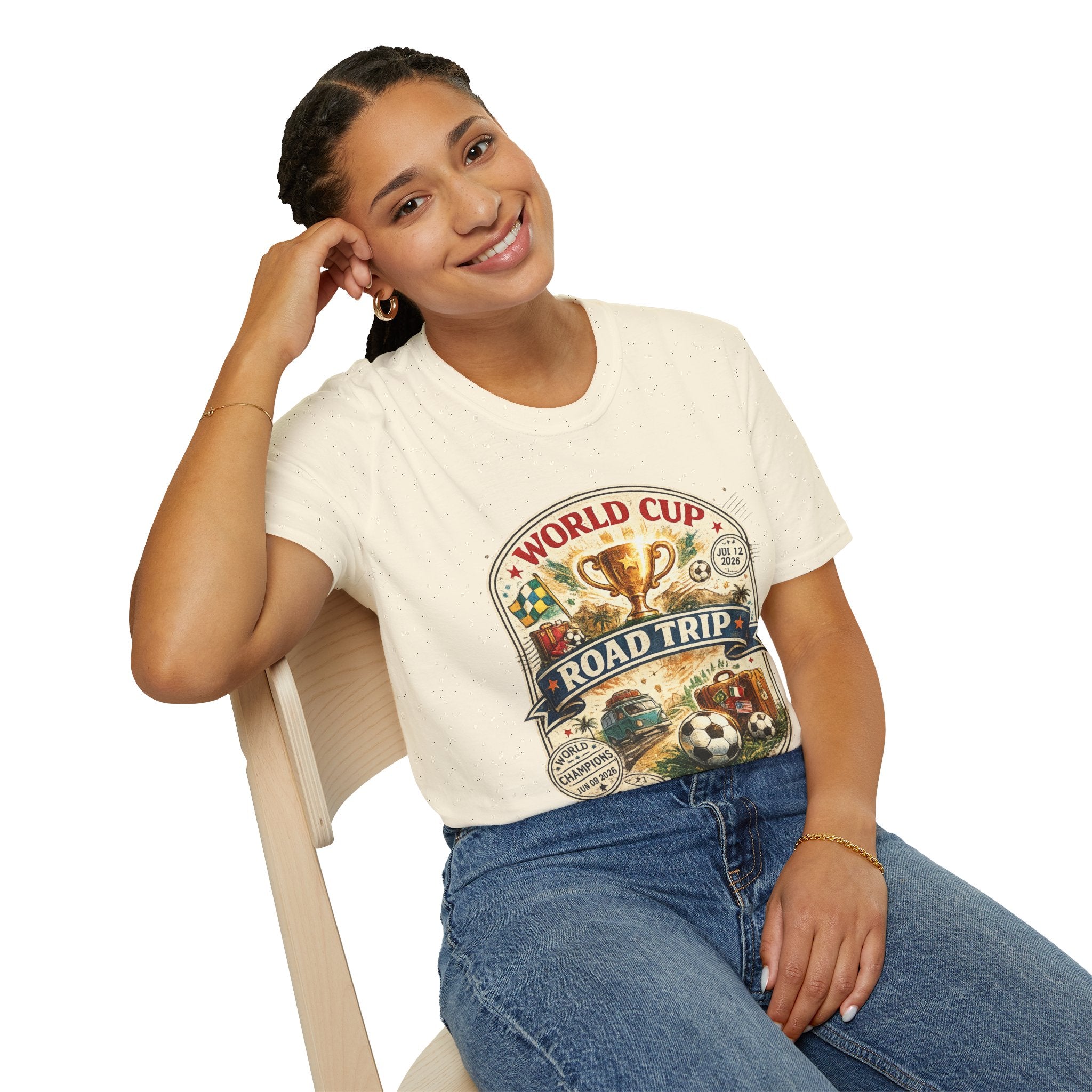 World Cup Road Trip T-Shirt — Vintage Soccer Trophy Design