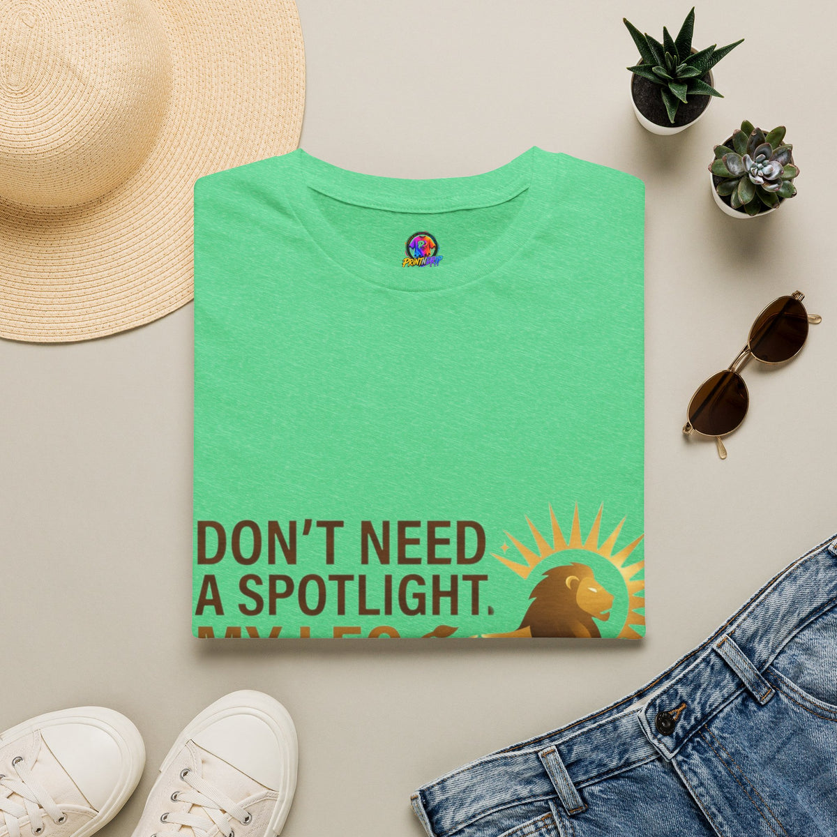 Leo T-Shirt — "Don't Need a Spotlight, My Leo Charisma Is Blinding" Zodiac Tee