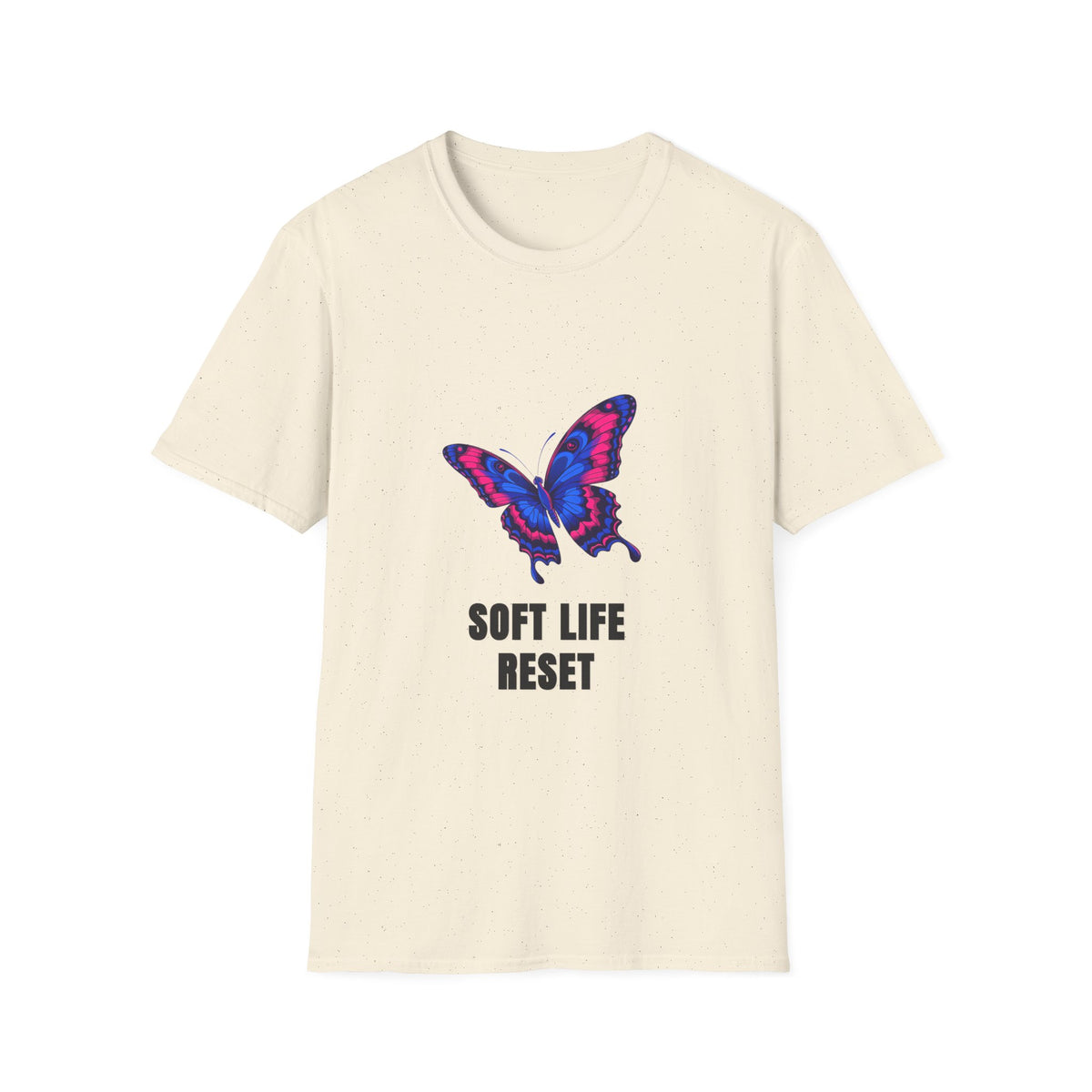 Butterfly 'Soft Life Reset' T-Shirt — Vibrant Pink & Blue Graphic Tee - Trending Now - August 2026