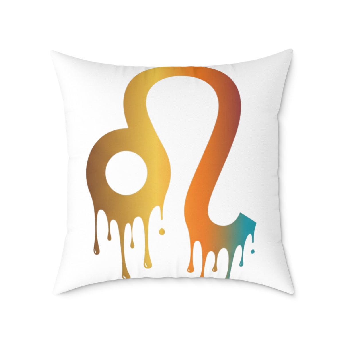 Leo Zodiac Dripping Astrological Square Poly Canvas Pillow