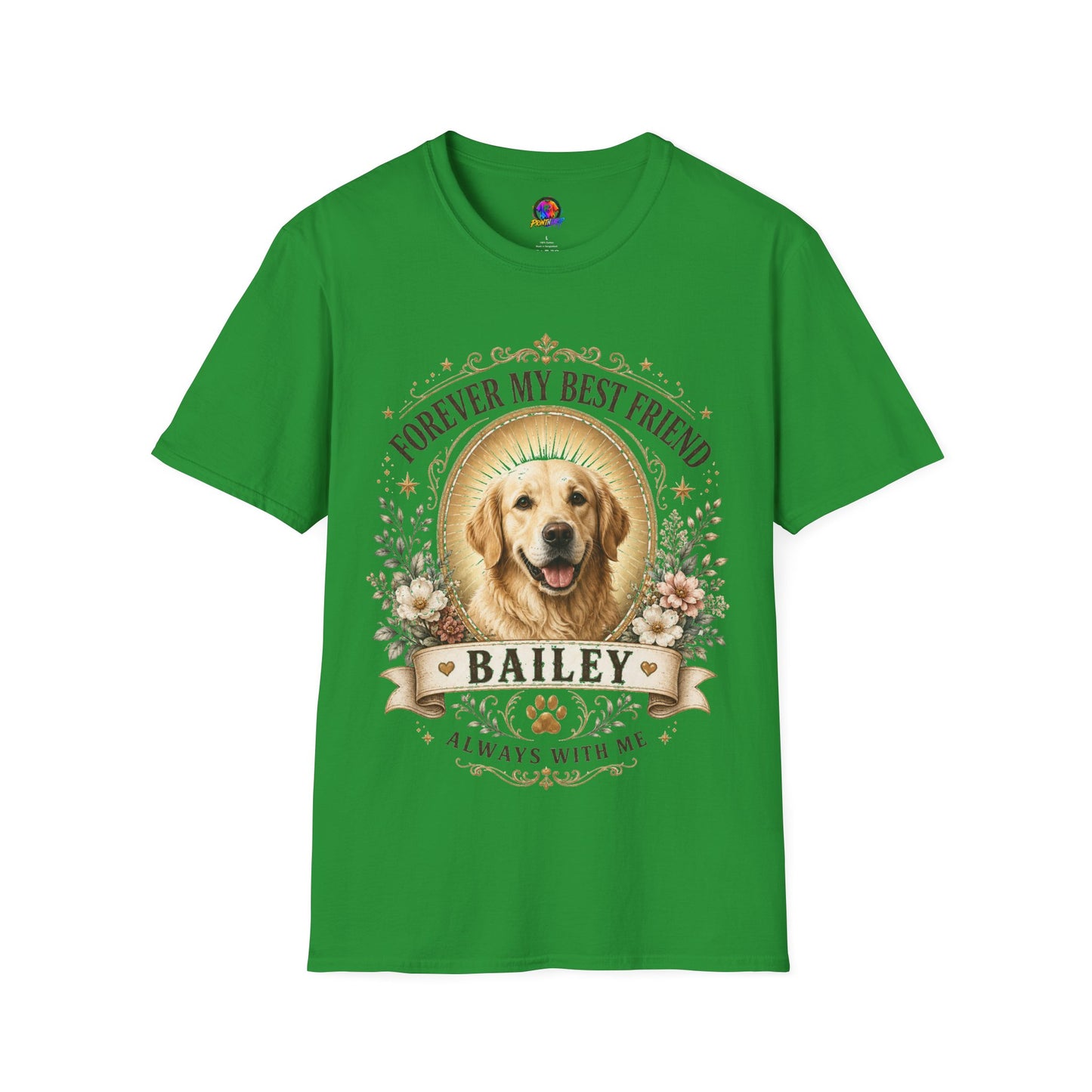 Forever My Best Friend Dog T-Shirt — Personalized Pet Memorial Tee ("Bailey")