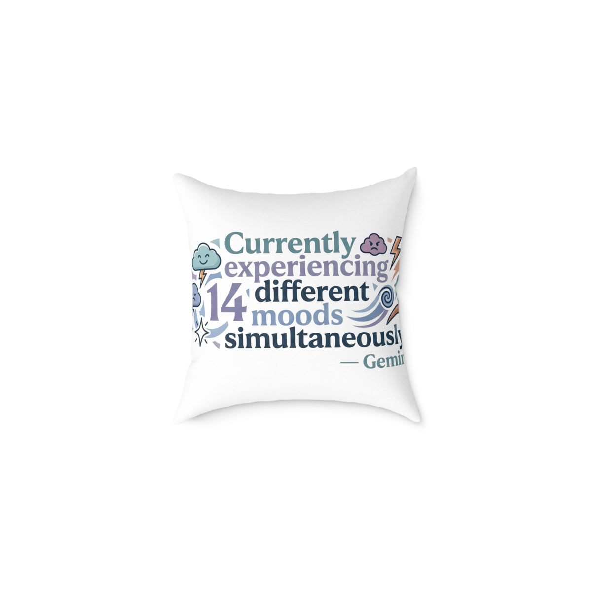 Gemini Zodiac Currently Experiencing Different Moods Simultaneously Square Poly Canvas Pillow