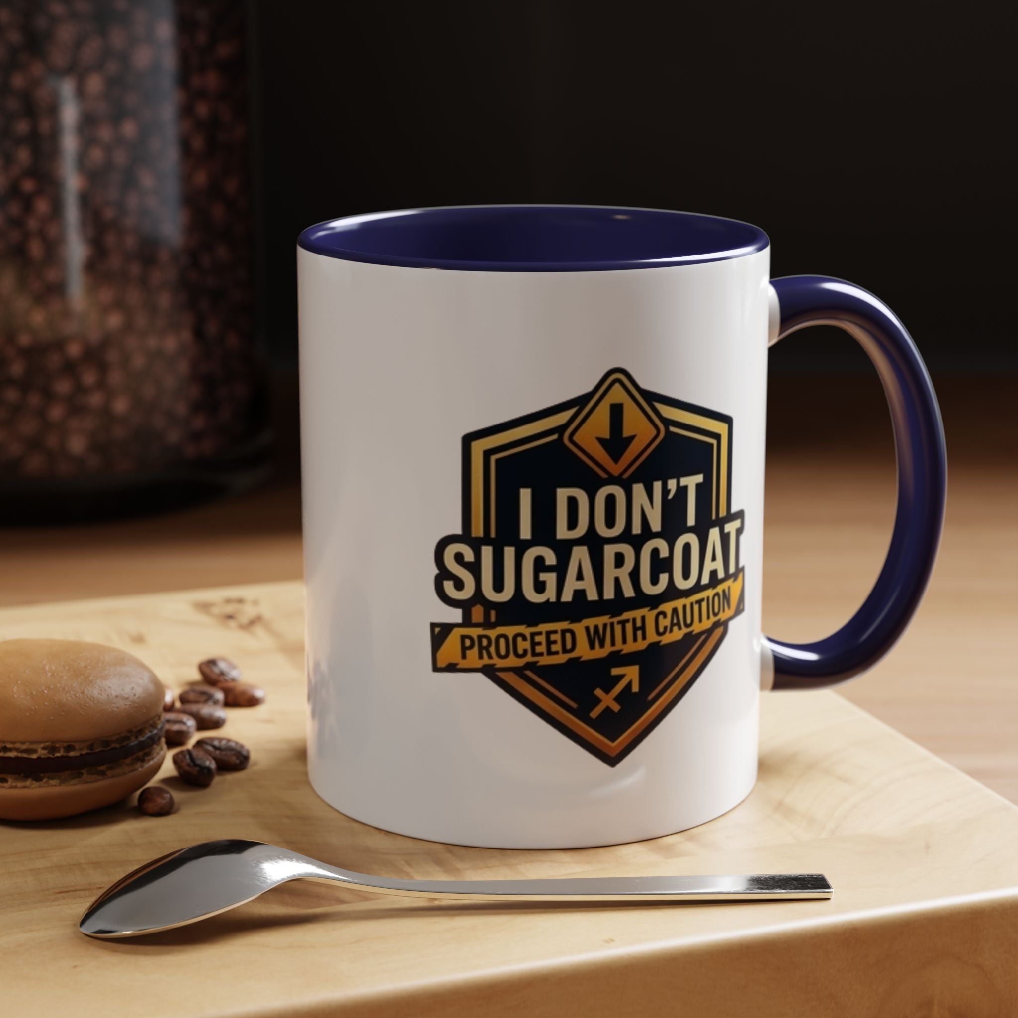 I Don't Sugarcoat Coffee Mug – 'Proceed With Caution' Bold Accent Mug