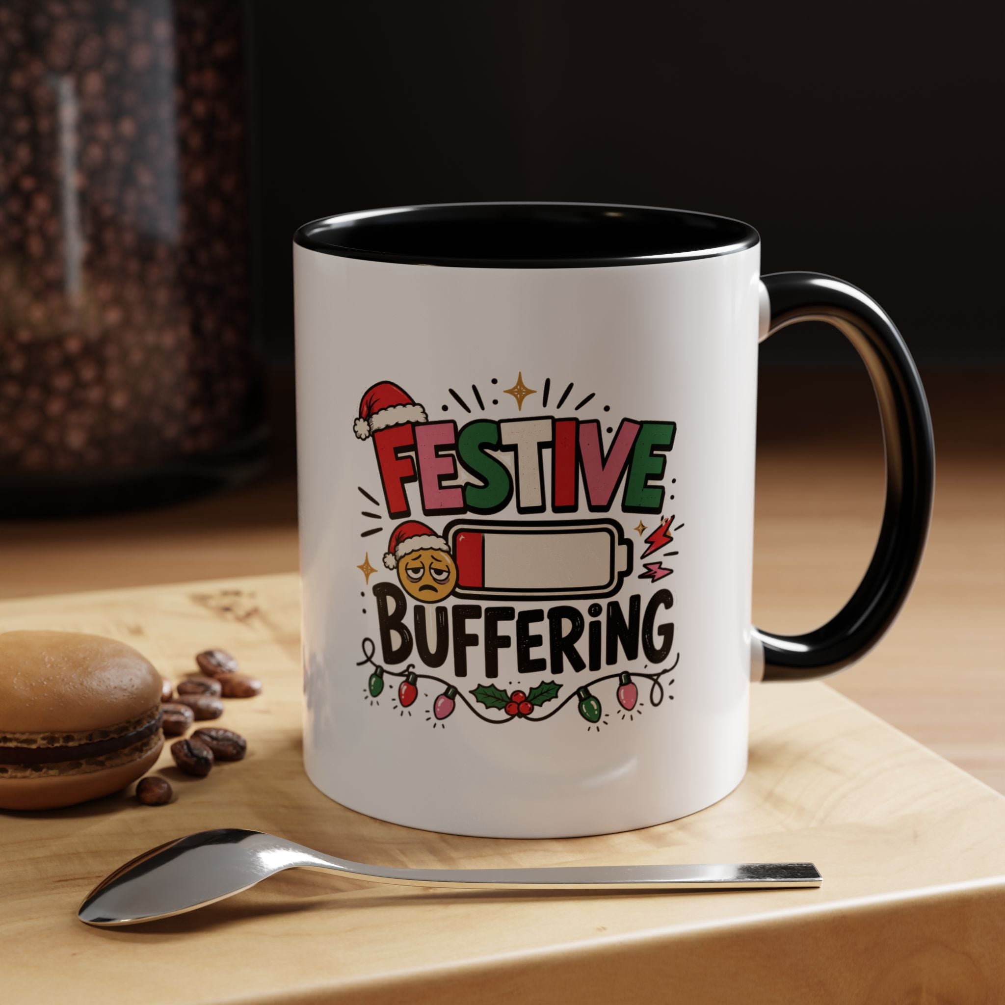 Modern Day Christmas Festive Buffering Mug — Funny Christmas Holiday Coffee Cup (11/15oz)