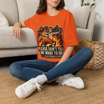 Sagittarius Archer T-Shirt — "Please Don't Tell Me What To Do" Zodiac Graphic