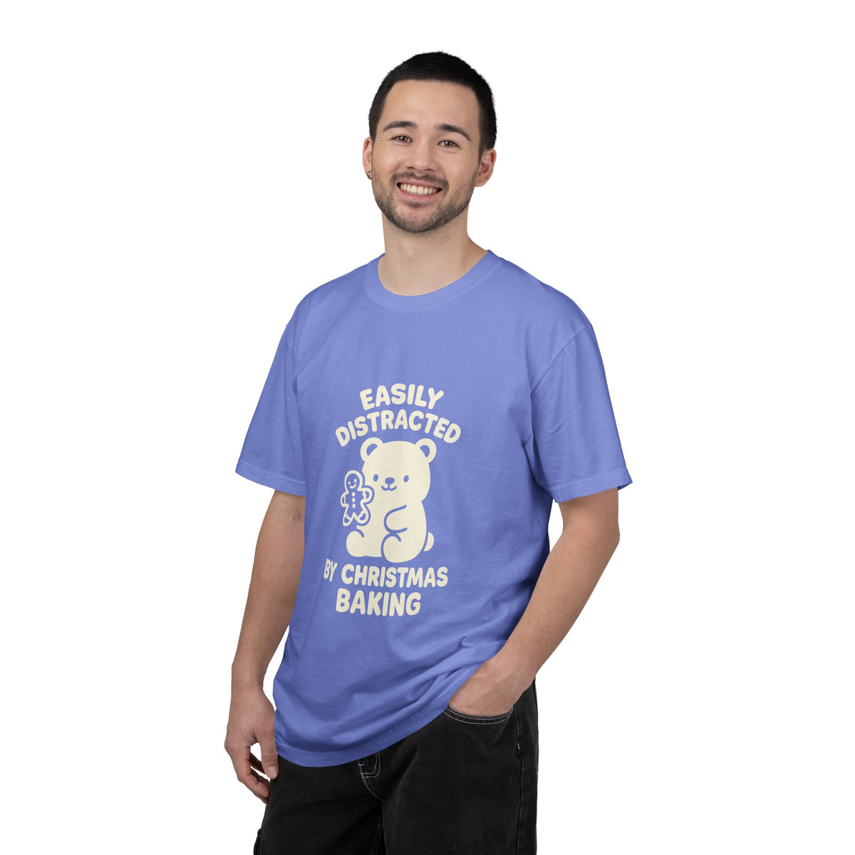 T-Shirt — "Easily Distracted by Christmas Baking" Cute Bear Holiday Tee- Trending Now - October 2026