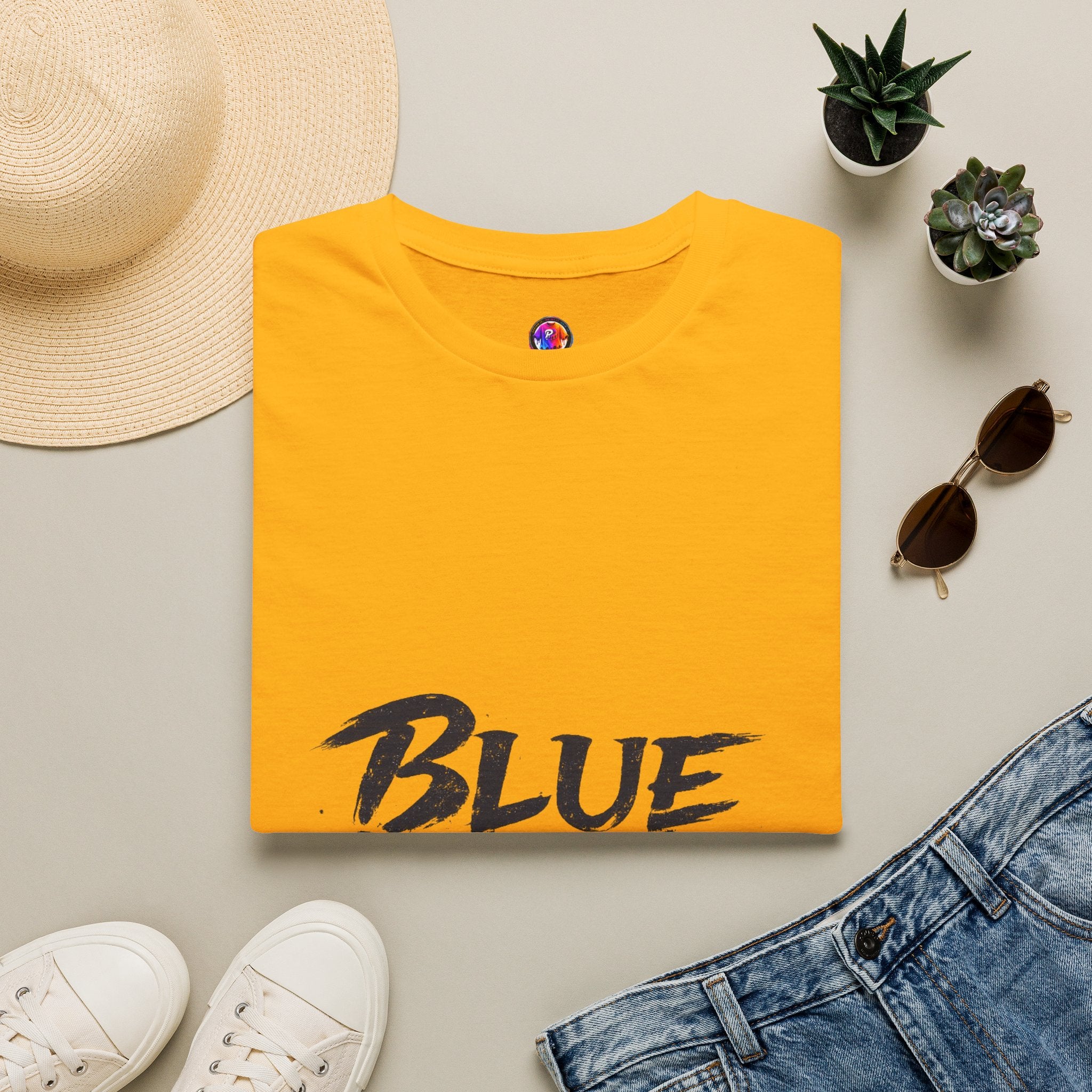 Japan Blue Samurai T-Shirt — Bold Brushstroke Graphic Tee