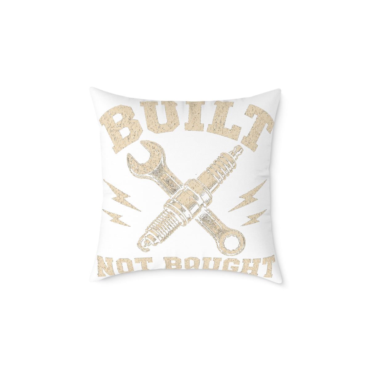 Built Not Bought Pillow Milo Bailey Dog Dad Mom— Automotive Mechanic Decorative Throw Pillow