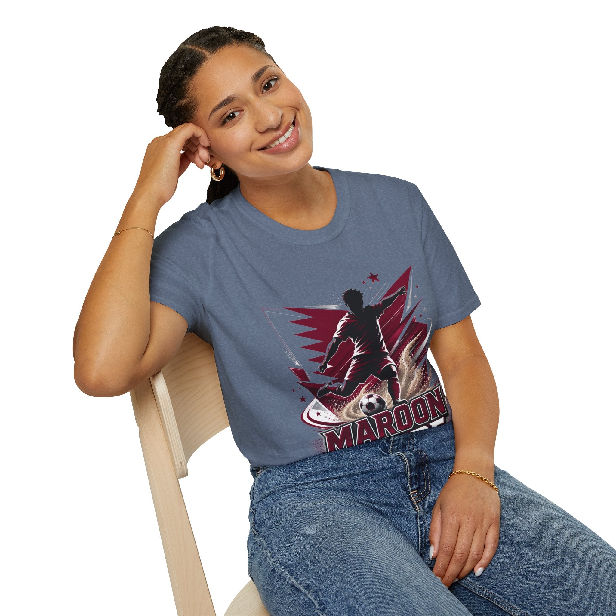 Qatar Maroon Pride Soccer T-Shirt — Silhouette Player Graphic Tee