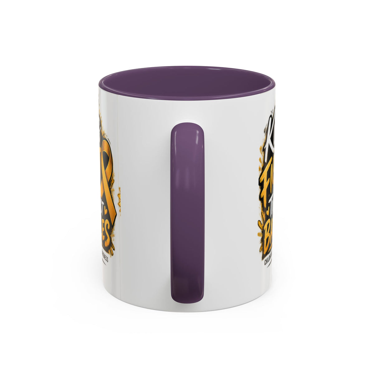 Kids Fight The Toughest Battles Accent Coffee Mug — Childhood Cancer Awareness 11/15oz