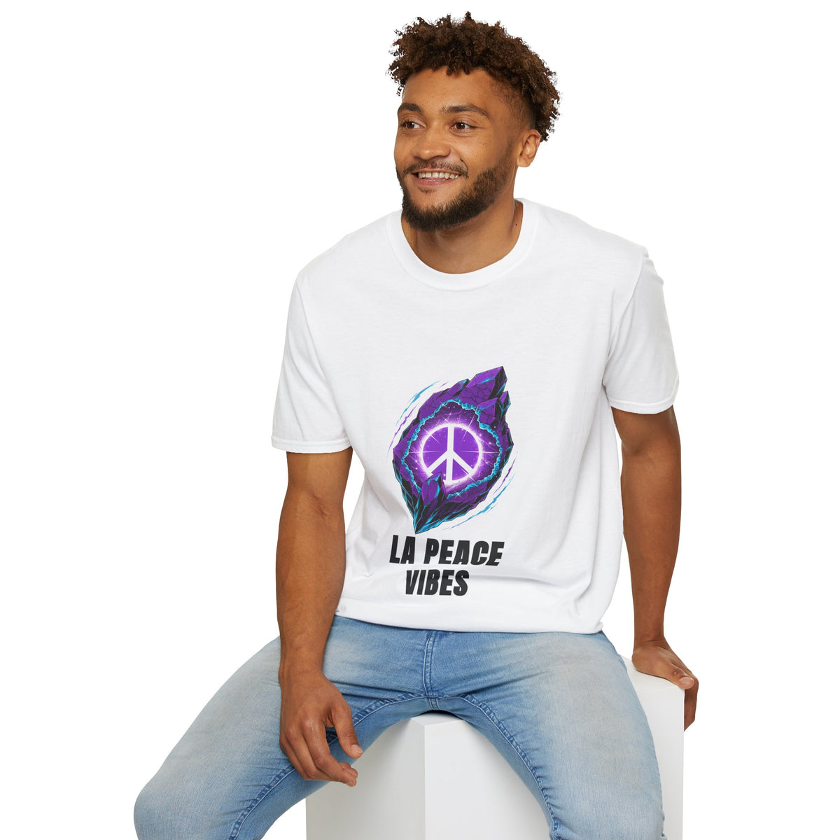 Peace Vibes T-Shirt — Purple Neon Peace Sign Graphic - Trending Now - August 2026