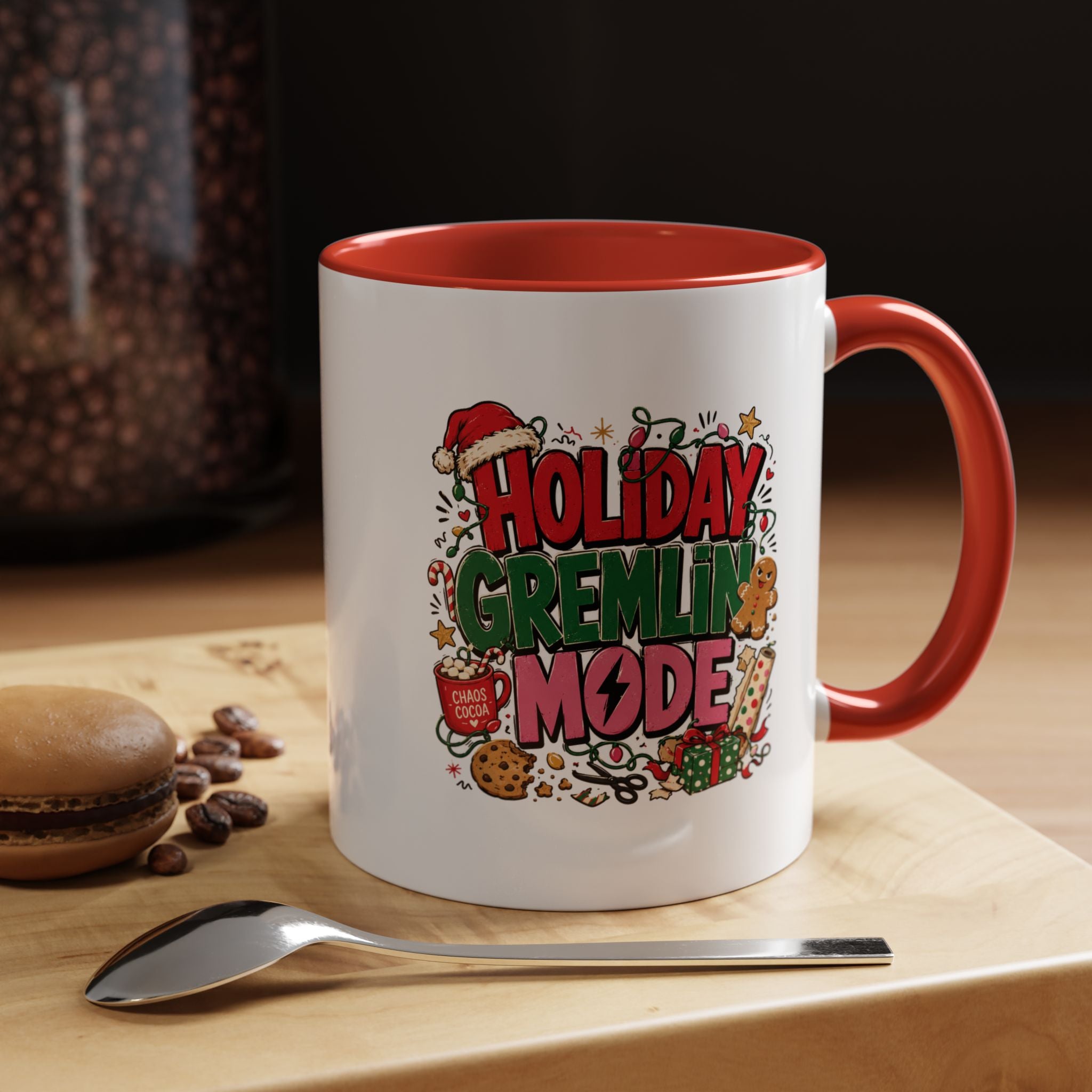 Modern Day Christmas Holiday Gremlin Mode Coffee Mug — Funny Christmas Accent Mug