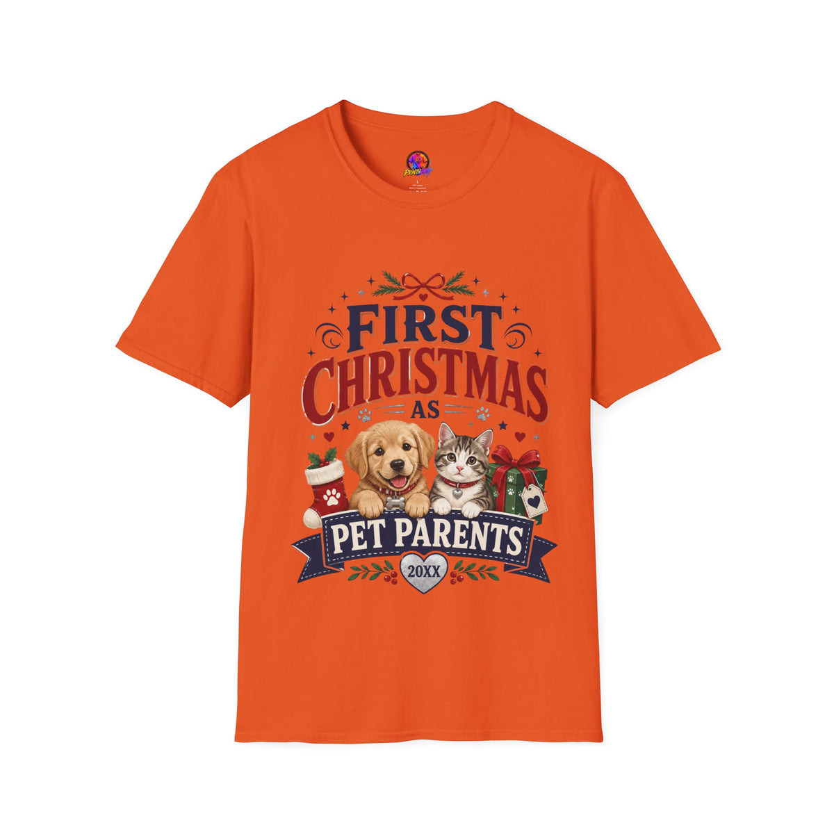 T-Shirt — "First Christmas as Pet Parents" Holiday Tee