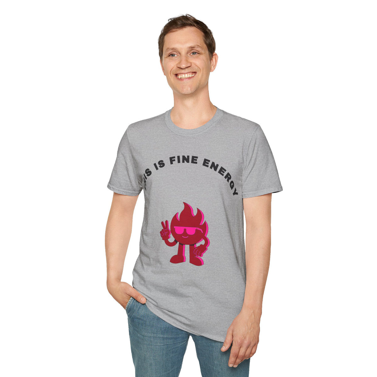 This Is Fine Energy T‑Shirt — Cute Fire Character Graphic Tee - Trending Now - September 2026