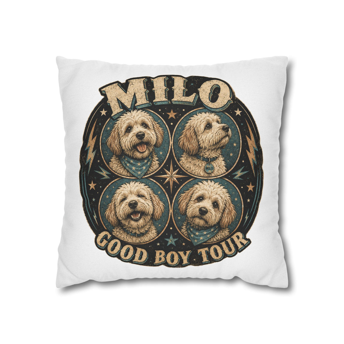 Milo "Good Boy Tour" Decorative Pillowcase Milo Bailey Dog Dad Mom