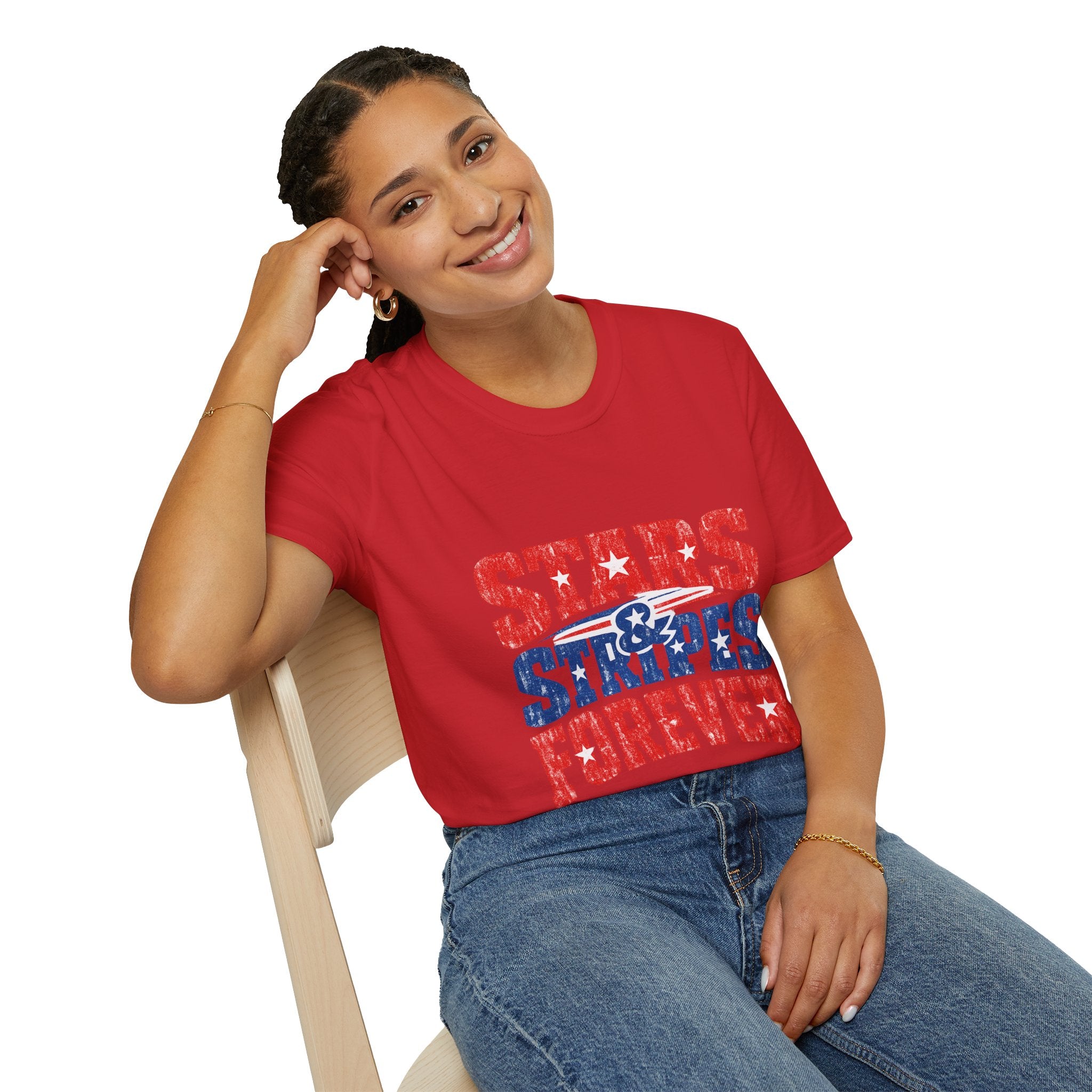 USA Stars & Stripes Forever T-Shirt — Patriotic Red White Blue Graphic Tee