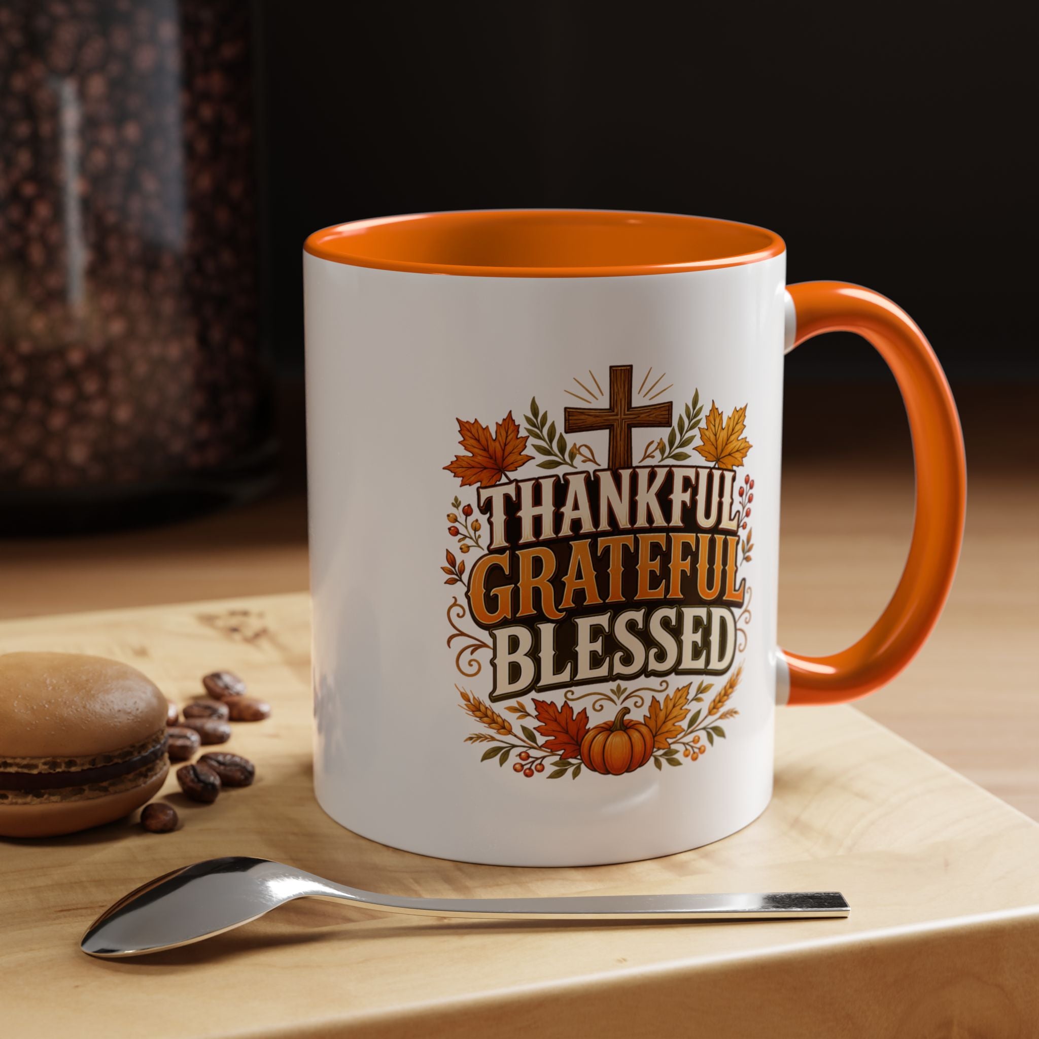 Thanksgiving Mug Thankful Grateful Blessed Coffee Mug