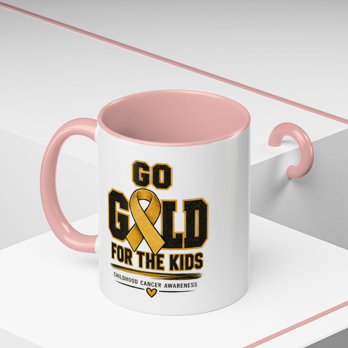 Go Gold For The Kids Accent Coffee Mug — Childhood Cancer Awareness 11/15oz