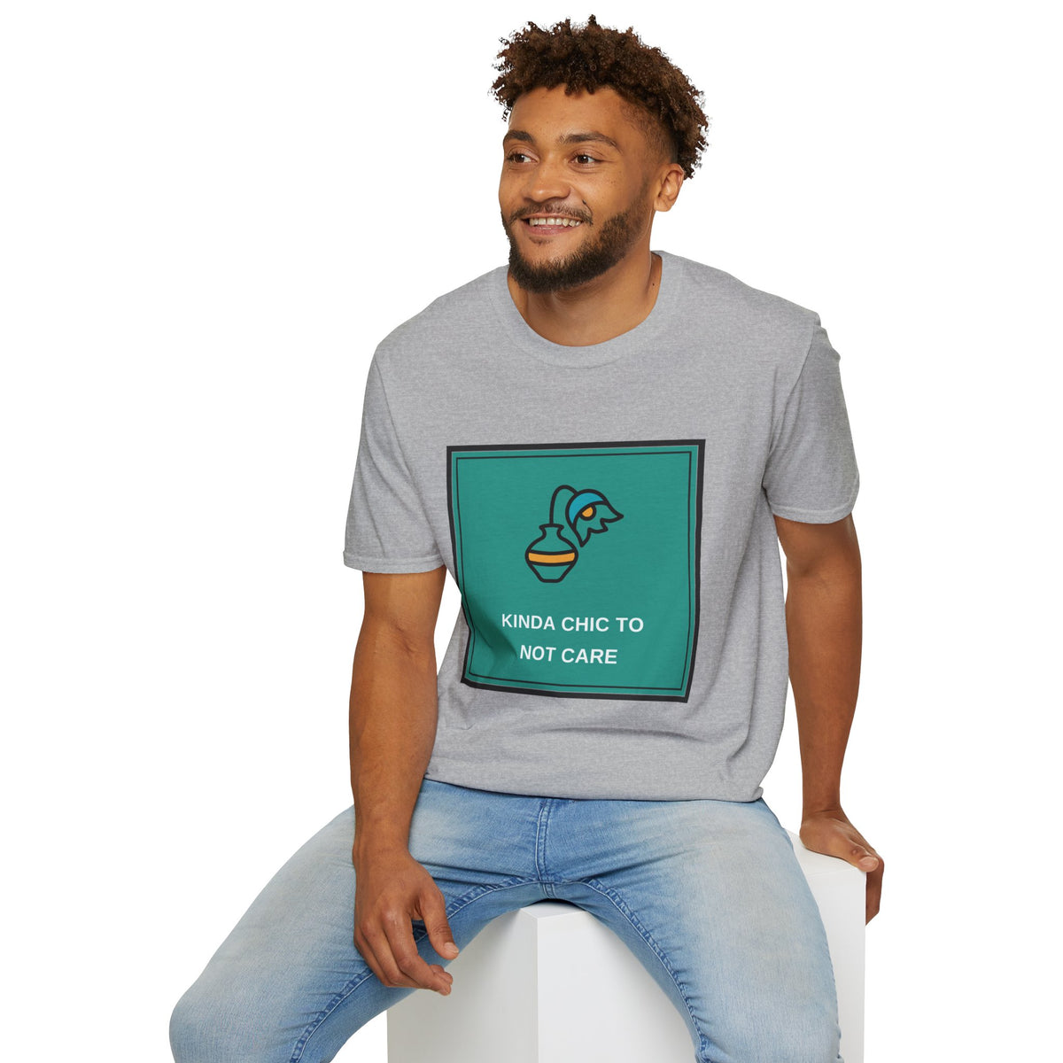 Graphic Tee — "Kinda Chic To Not Care" Minimalist Vase Design - Trending Now - August 2026